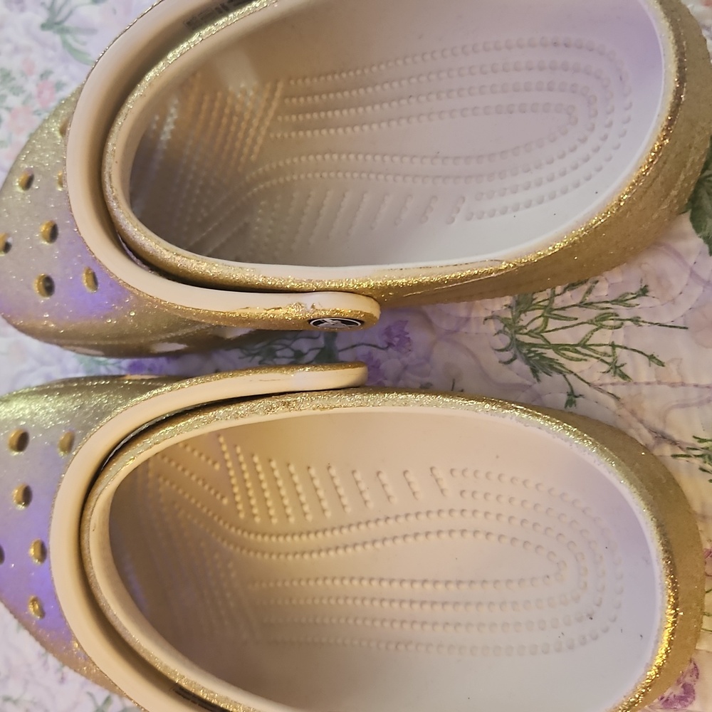 Gold Glitter Crocs - Picture 3 of 5